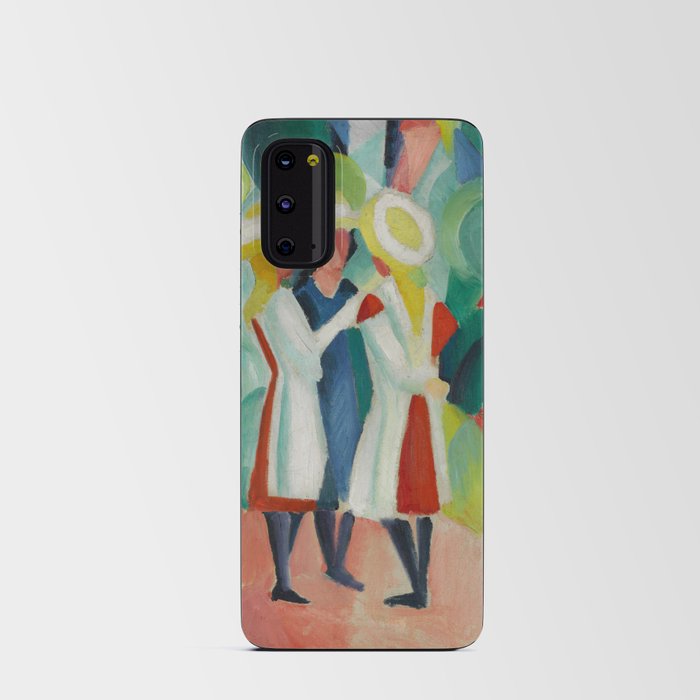 August Macke "Three girls in yellow straw hats" Android Card Case