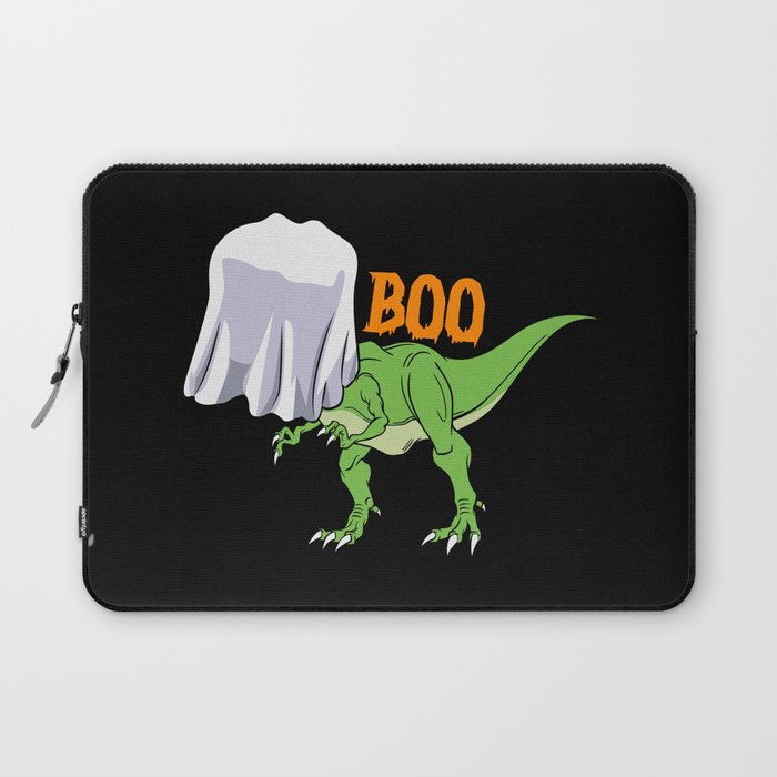 Halloween Ghost T-Rex Funny Boo Dinosaur Laptop Sleeve