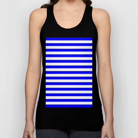 Horizontal Stripes (Blue/White) Unisex Tank Top