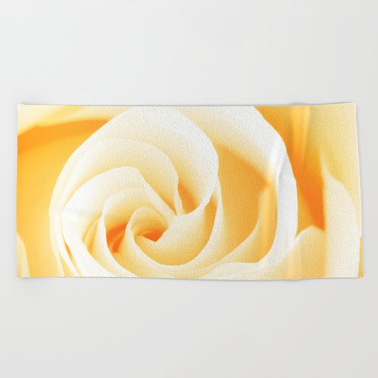 Rose´s heart II - Yellow beautiful rose flower Beach Towel