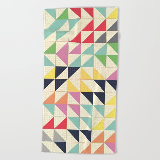 Triangles and Squares III Beach Towel