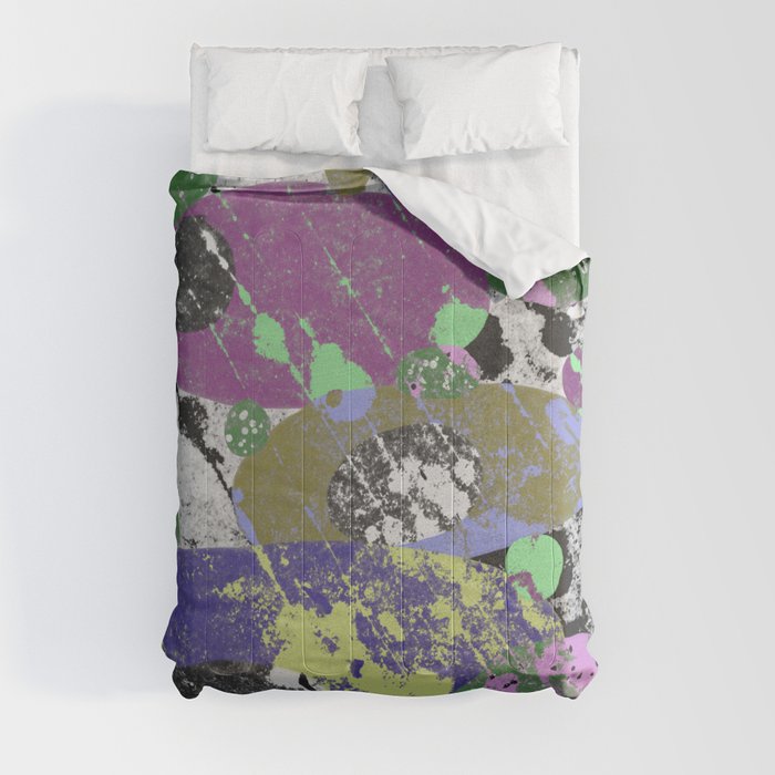 Stack Em Up! - Abstract, textured, pastel coloured artwork Comforter