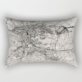 Kraków - Poland - Black and White Map Rectangular Pillow