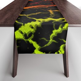 Cracked Space Lava - Lime/Red Table Runner