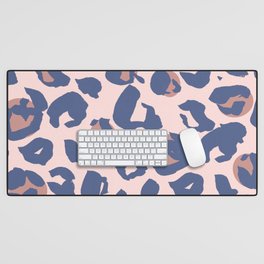 Blush & Blue Leopard Print  Desk Mat