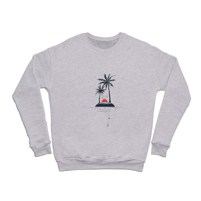 Beach. Palms. Sunset and Anchor. Geometric Style Crewneck Sweatshirt