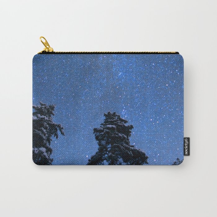 Shimmering Blue Night Sky Stars Carry-All Pouch
