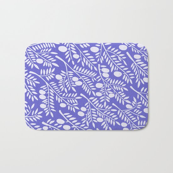 Olive Branches – Periwinkle Bath Mat