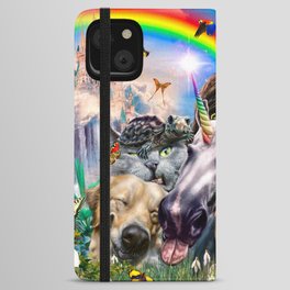 Rainbow Unicorn Animal Selfie iPhone Wallet Case