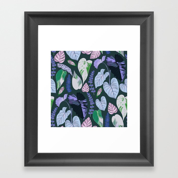 Tropical leaves - Cold Framed Art Print