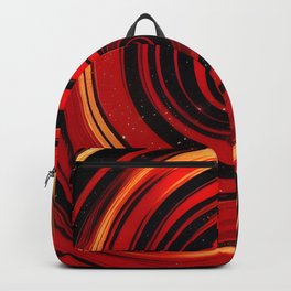 Red And Gold Swirl Abstract: Vibrant Spiral Art Design Backpack