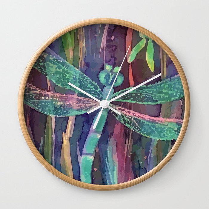 Dragonflies in blue Wall Clock