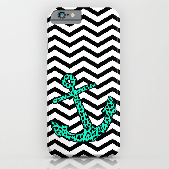 Mint Leopard Chevron Anchor iPhone & iPod Case