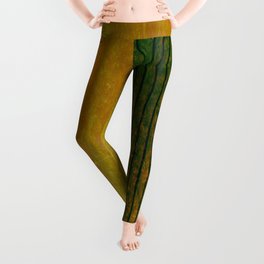 yellow green soft enzyme wash fabric look Leggings