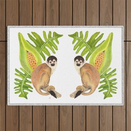 Squirrel Monkey for Climate Action Outdoor Rug
