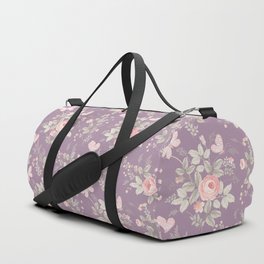 Retro Purple Pink Rose Trendy collection Duffle Bag