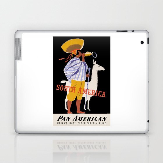 1955 SOUTH AMERICA Airline Travel Poster Laptop & iPad Skin