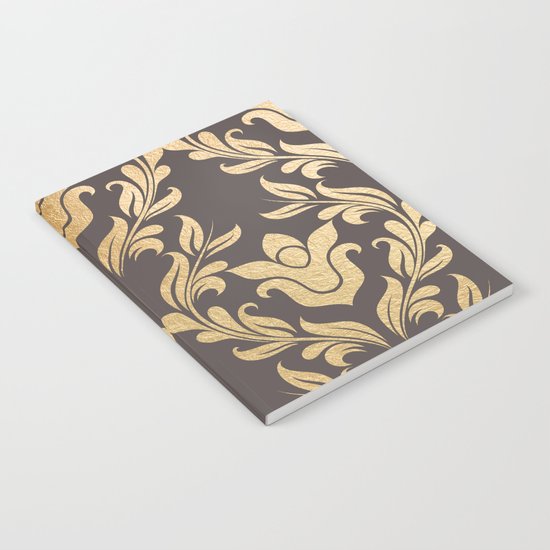 Gold swirls damask #6 Notebook