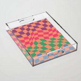 Colorful Checkerboard Pattern 2 Acrylic Tray