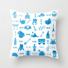 Japanese cities and culture Throw Pillow