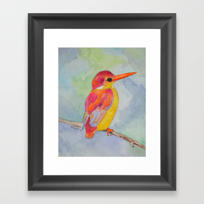 Rufous-backed Kingfisher Framed Art Print