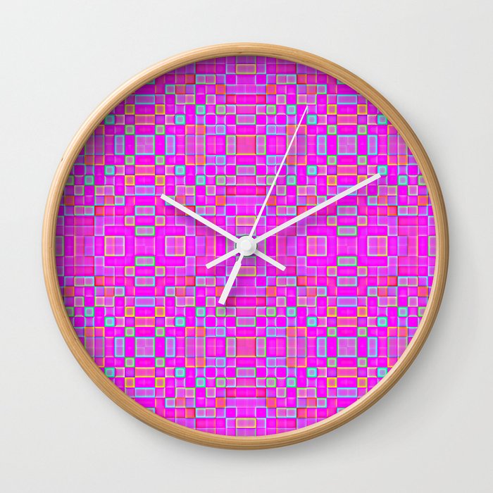 Candy Colored Pixels Wall Clock