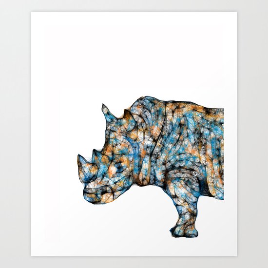 Rhino-no text Art Print