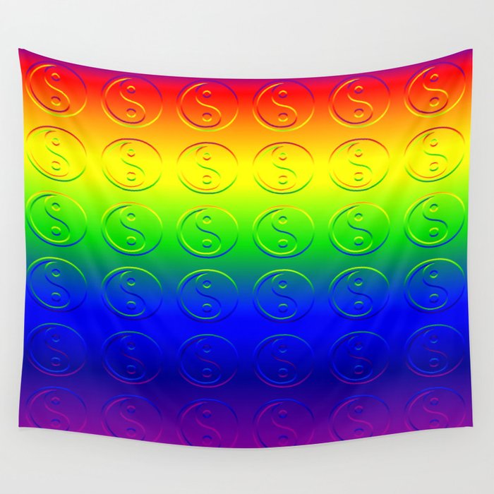 Yin Yang Rainbow Wall Relief Wall Tapestry By Nataliecatlee Society6