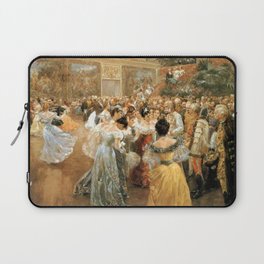 Two ladies are presented to Emperor Franz Joseph at the court ball in the Hofburg Vienna Imperial Palace gilded age grand hall portrait painting by Wilhelm Gause  Laptop Sleeve