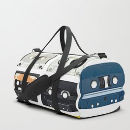 Collection of various vintage audio tapes on white background. Each one is shot separately Duffle Bag