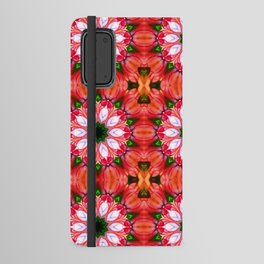 Peachy Pink Flower Kaleidoscope Android Wallet Case