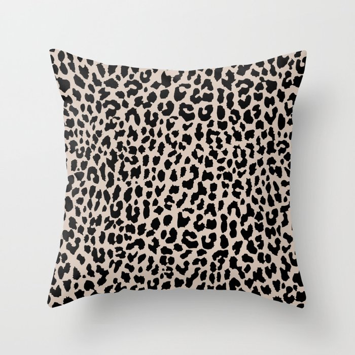 Tan Leopard Throw Pillow