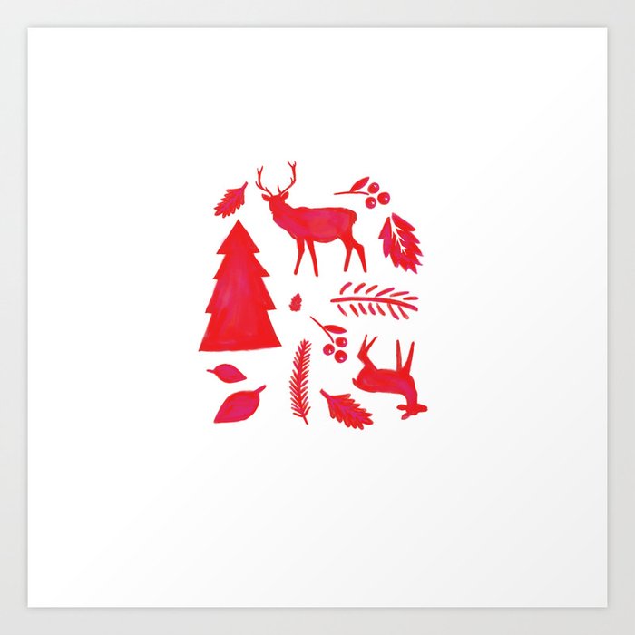Scandinavian Christmas Art Print By Gaiacornwall Society6