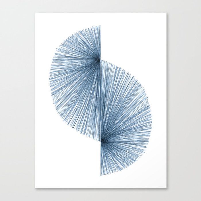 Mid Century Style Modern Geometric Abstract in Indigo Blue Canvas Print