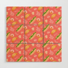 Fast Food Pattern Wood Wall Art