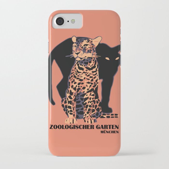 retro vintage munich zoo big cats iphone case