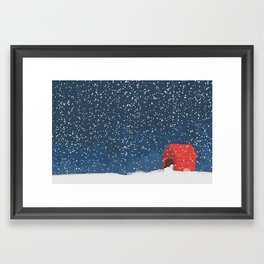 Snoopy in the Snow Framed Art Print