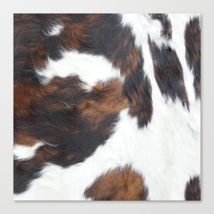 Kisses From The West - Faux Cowhide Modern Southwestern Print Canvas Print