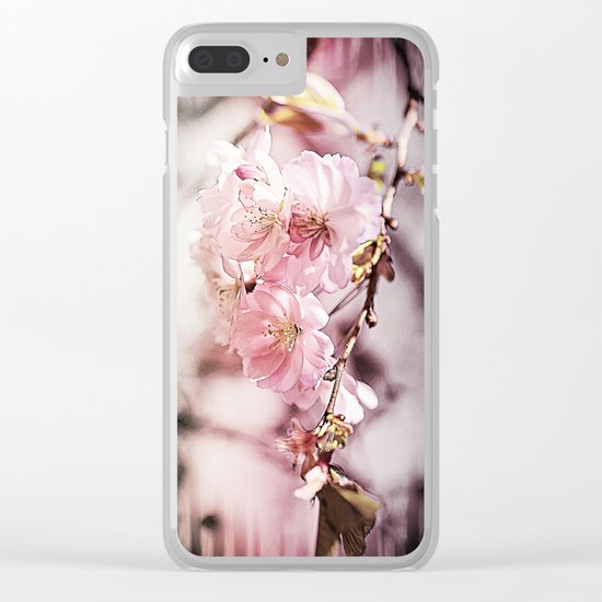 Zebra Cherry Blossom Clear iPhone Case