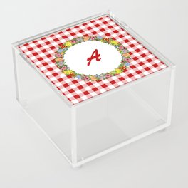 Floral Monogram - red A Acrylic Box