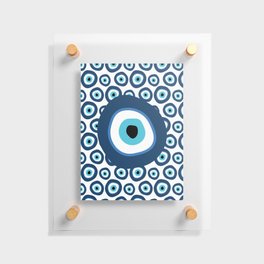 Superimposed Blue Evil Eye Pattern Floating Acrylic Print