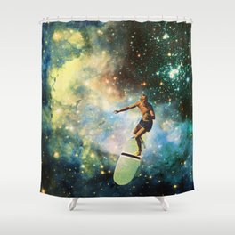 Cosmic Surfer Shower Curtain