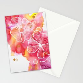 Colorful watercolor flowers Stationery Cards
