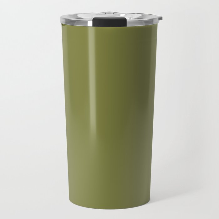 Dark Green-Brown Solid Color Pantone Going Green 18-0530 TCX Shades of Green Hues Travel Mug