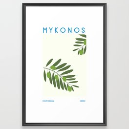 Mykonos Olive Branch Art Print Framed Art Print