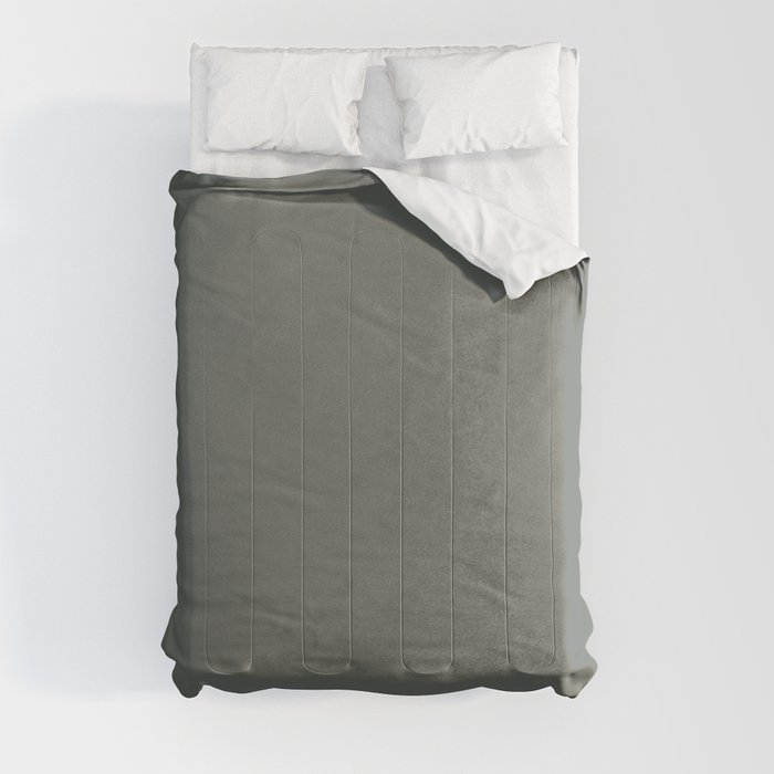 Dark Gray-Green Solid Color Pantone Agave Green 18-5806 TCX Shades of Green Hues Comforter