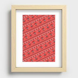 KRAMPUS PATTERN (Red) Recessed Framed Print