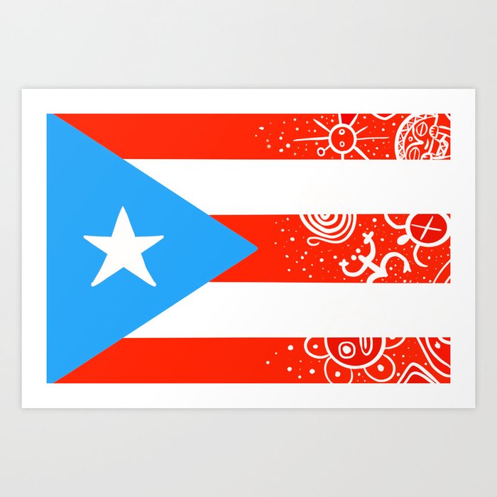 Puerto Rican Taino Flag Art Print
