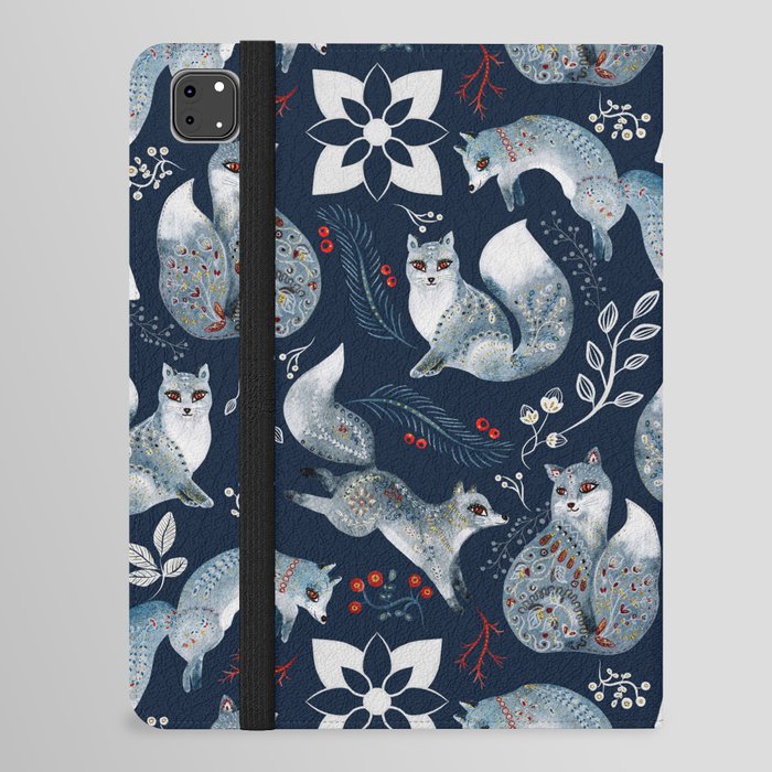 Wild Animal Fox Folk Pattern iPad Folio Case