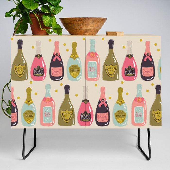 Champagne Cheers Credenza